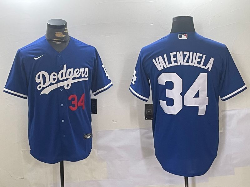 Men Los Angeles Dodgers #34 Valenzuela Blue Game 2024 Nike MLB Jersey style 11206->los angeles dodgers->MLB Jersey